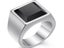 Ring Smooth Square Men's Ring Stainless Steel Black Color Size 11 Carousel 1
