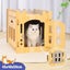 Cat House Rabbit Hutch Pet Scratcher Indoor Bunny Cage Kitten Castle Condo Cave Carousel 1