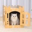 Cat House Rabbit Hutch Pet Scratcher Indoor Bunny Cage Kitten Castle Condo Cave Carousel 5