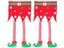 2Pcs Christmas Chair Back Cover Xmas Long Leg Elf Chair Back Cover Red Carousel 2