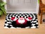 50x80cm Christmas 3D Vortex Optical Illusion Doormat Visual Door Mat Black Plaid Carousel 1