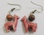 Pink Llama bead earrings (E10) Carousel 1
