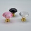 30mm Pink Glass Crystal w Gold Base Drawer Cabinet Knobs 30x30mm Carousel 4