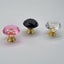 30mm Pink Glass Crystal w Gold Base Drawer Cabinet Knobs 30x30mm Carousel 5