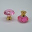 30mm Pink Glass Crystal w Gold Base Drawer Cabinet Knobs 30x30mm Carousel 3