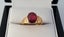 Beautiful 18ct Gold Pink/Red 3 CT Oval Checkerboard Cut Natural Tourmaline Ring Carousel 1