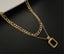Necklace Stainless Steel Double Layer Design Square Plate Yellow Gold Plated Carousel 2