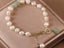 Bracelet Green Stone Quartz Baroque Pearls Platinum Yellow Gold Plated Carousel 1