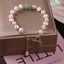 Bracelet Green Stone Quartz Baroque Pearls Platinum Yellow Gold Plated Carousel 3