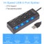 4 Port Led Usb Hub Four Ports 2.0 Concentrator With Light And Separate Switch Fo Carousel 5