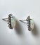Vintage 14k White Gold 5.70ctw Oval Cabochon Opal & Diamond Halo Stud Earrings Carousel 5