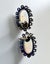 Vintage 14k White Gold 5.70ctw Oval Cabochon Opal & Diamond Halo Stud Earrings Carousel 8