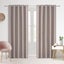 Sherwood Faux Linen 100% Blockout Eyelet Curtain, Twin Pack (Cinnamon) - 135x223 Carousel 1