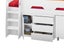 Kansas King Single Cabin Bed - Desk, Drawers, Shelving - Full White Carousel 3