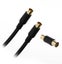 Pudney Coaxial Plug To Coaxial Plug Flylead With Female Adaptor 2 Metre Black Carousel 1