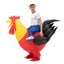155-190cm Inflatable Christmas Rooster Halloween Costume Blow Up Suit Cosplay Carousel 6