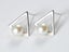Stud Pearl White Gold Plated Geometric Design Earrings Carousel 1