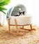Wooden Boucle Bassinet Cat Cradle Cat Bed Soft Comfortable Princess Pink Carousel 8