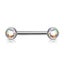 Silver Nipple Bar with Aurora Borealis Gems. 3 sizes available. Carousel 1
