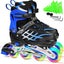 Kids Adjustable Inline Skates with Light Up Wheels Size27-32 Blue Carousel 8