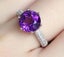 *CLEARANCE* Deep Amethyst & CZ Diamond Ring / 18KGP White Gold - Open Size Carousel 1