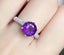 *CLEARANCE* Deep Amethyst & CZ Diamond Ring / 18KGP White Gold - Open Size Carousel 2
