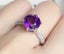 *CLEARANCE* Deep Amethyst & CZ Diamond Ring / 18KGP White Gold - Open Size Carousel 3