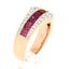 18k Rose Gold 1.88ct Channel Square Faceted Cut Rainbow Sapphire w/ Diamond Ring Carousel 4