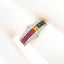 18k Rose Gold 1.88ct Channel Square Faceted Cut Rainbow Sapphire w/ Diamond Ring Carousel 5