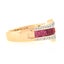 18k Rose Gold 1.88ct Channel Square Faceted Cut Rainbow Sapphire w/ Diamond Ring Carousel 7