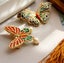 $1 reserve Gorgeous butterfly design brooch with orange & green color Carousel 3