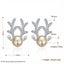 Studs Deer Design Sterling Silver Plating Round Pearls Studs Earrings Carousel 4