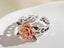 Engagement Ring Rose Flower White Gold Plated Ring Carousel 3