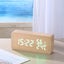 TODO LED Digital Alarm Clock Woodgrain Temperature Humidity USB Power - Beige Carousel 3