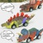 6 Pack Pull Back Dinosaur Toys Race Car Set Carousel 2
