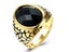 Man's Ring Stainless Steel Oval Obsidian Ring Size 10 Carousel 1