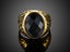 Man's Ring Stainless Steel Oval Obsidian Ring Size 10 Carousel 3