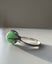 Antique Platinum Green Natural 10.5mm Jade Round Bead Orb Claw Set Ring Carousel 8
