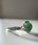 Antique Platinum Green Natural 10.5mm Jade Round Bead Orb Claw Set Ring Carousel 2