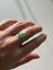 Antique Platinum Green Natural 10.5mm Jade Round Bead Orb Claw Set Ring Carousel 10