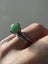 Antique Platinum Green Natural 10.5mm Jade Round Bead Orb Claw Set Ring Carousel 6