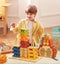 Wooden Building Blocks Balance Game Stacker Blocks 100pcs - Cool Colour Carousel 13