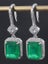 *Clearance* Extravagant Emerald & CZ Diamond Dangle Earrings / 18KGP White Gold Carousel 1
