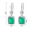 *Clearance* Extravagant Emerald & CZ Diamond Dangle Earrings / 18KGP White Gold Carousel 2
