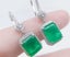 *Clearance* Extravagant Emerald & CZ Diamond Dangle Earrings / 18KGP White Gold Carousel 3