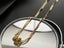 Necklace Cubic Zirconia Round Design Stainless Steel Necklace Yellow Gold Plated Carousel 1