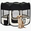 vidaXL Foldable Dog Playpen with Carrying Bag Black 90x90x58 cm Carousel 1