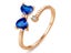 Rings CZ Heart Sapphire Ring Rose Gold Platinum Plated Open Size Carousel 1