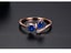Rings CZ Heart Sapphire Ring Rose Gold Platinum Plated Open Size Carousel 2