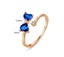 Rings CZ Heart Sapphire Ring Rose Gold Platinum Plated Open Size Carousel 3